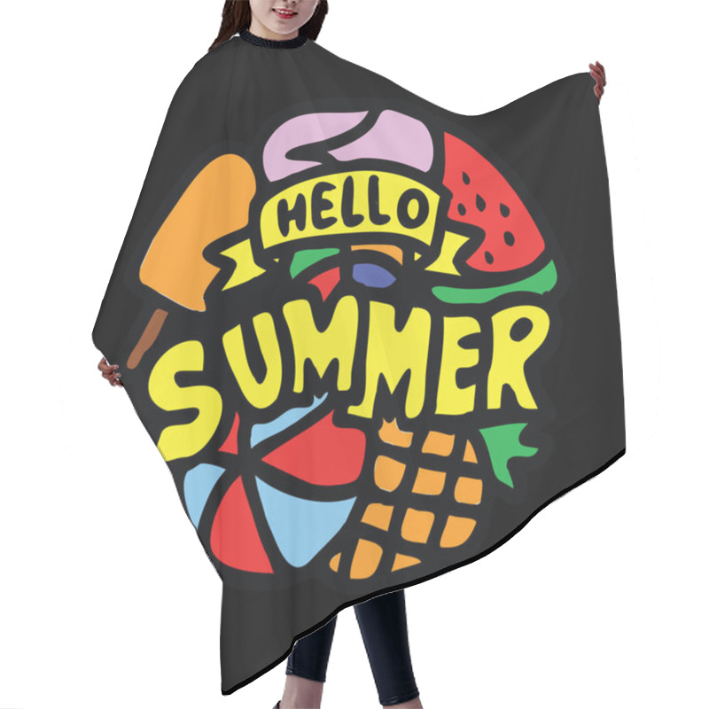 Personality  Hello Summer, 100 Vector Best For Print Design Like T-shirt, Mug, Frame And Other Hair Cutting Cape