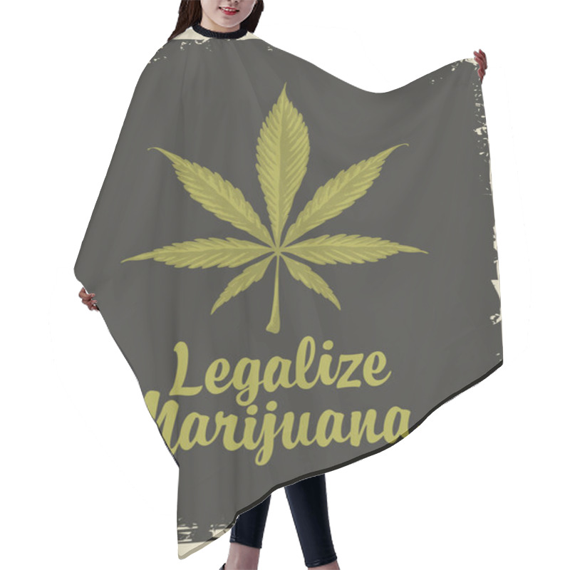 Personality  Banner For Legalize Marijuana With Cannabis Leaf Hair Cutting Cape