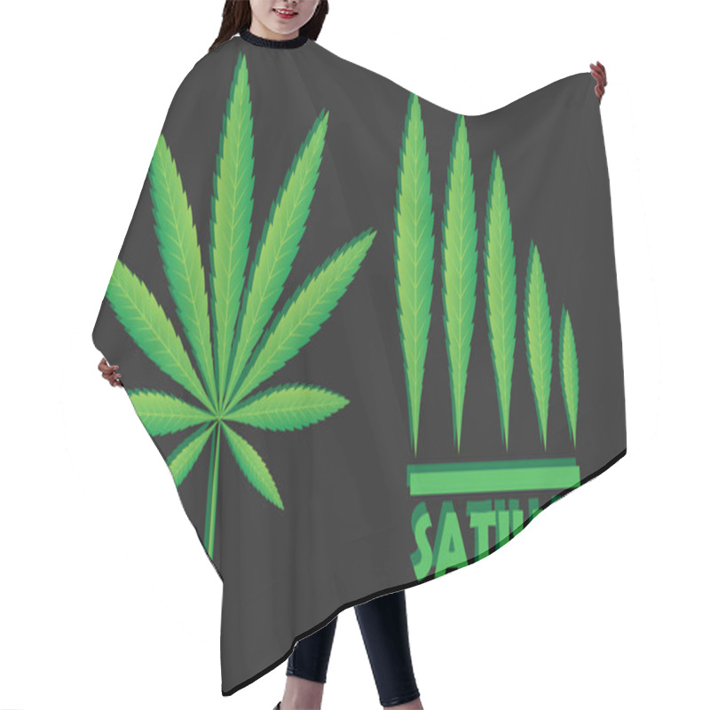 Personality  Green Leaf Of Cannabis Sativa Hair Cutting Cape