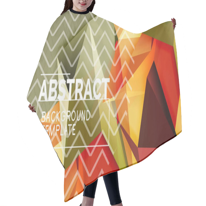 Personality  Vector Triangular 3d Geometric Shapes Background, Modern Poster Design Hair Cutting Cape