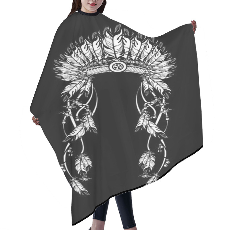 Personality  Feather Headdress Indians Hair Cutting Cape