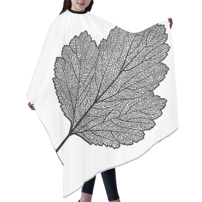 Personality  Manually Drawn Leaf Skeleton Hair Cutting Cape