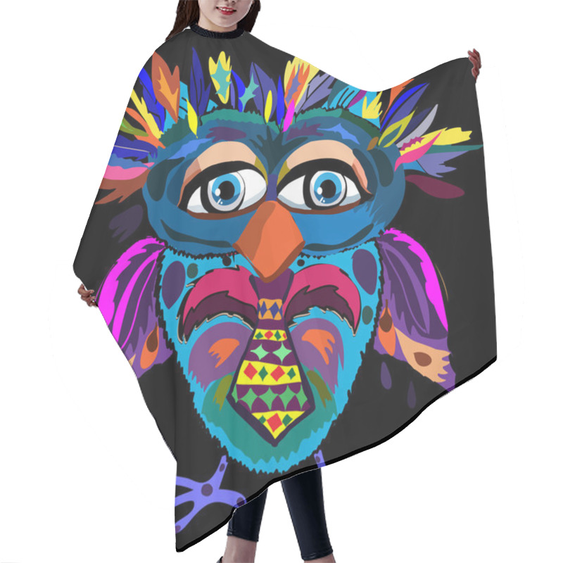 Personality  Cute Owl, Cartoon Drawing Hair Cutting Cape