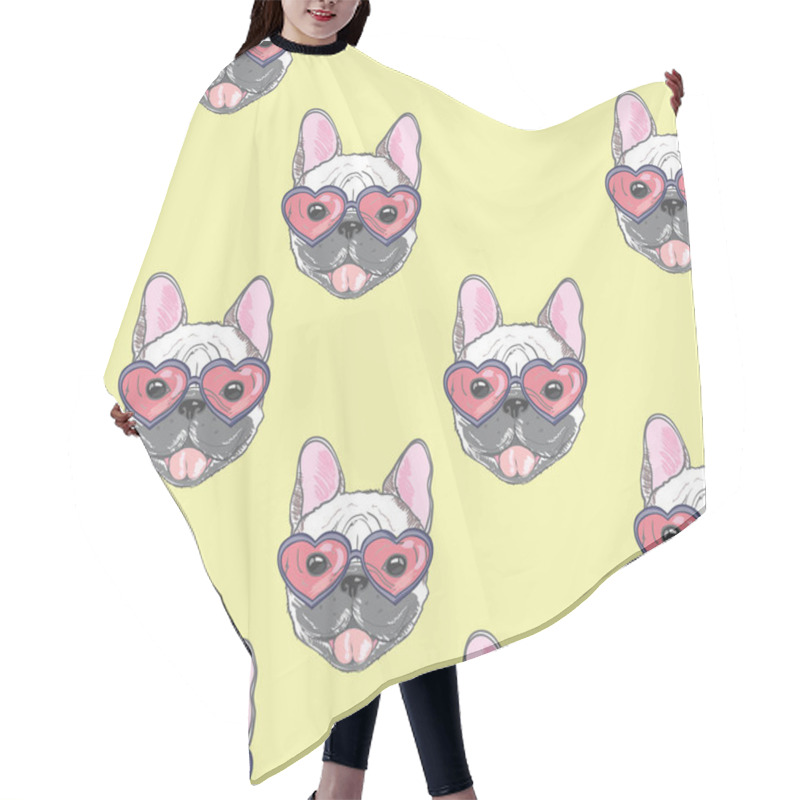 Personality  Bulldogs Seamless Pattern Hair Cutting Cape