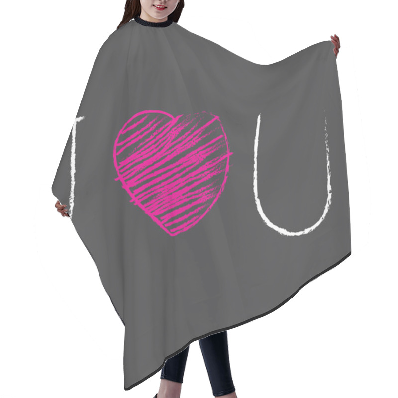 Personality  Chalk Text I Love You Hair Cutting Cape