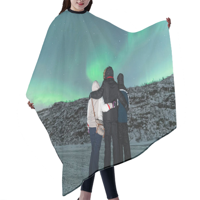 Personality  Aurora Borealis Northern Lights Winter Landscape Hair Cutting Cape