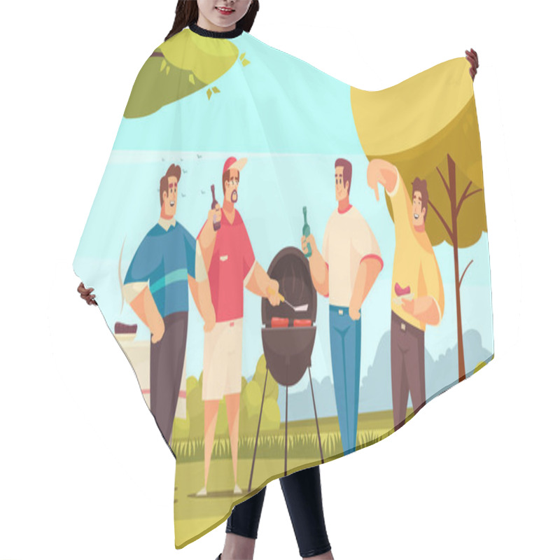 Personality  BBQ Friends Party Composition Hair Cutting Cape