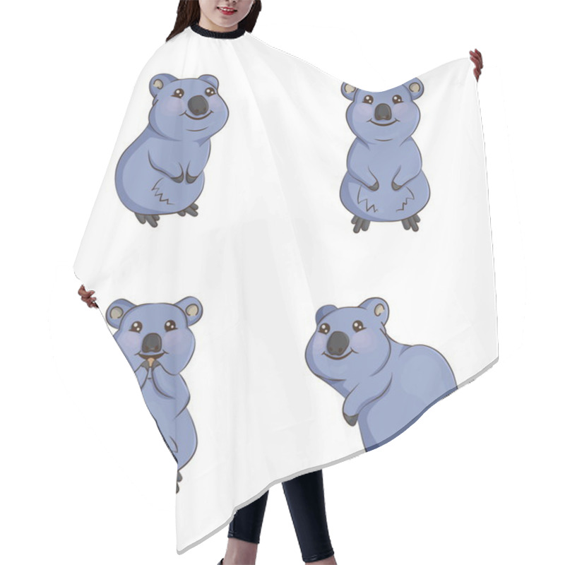 Personality  Cute Cartoon Smiling Quokka Animals In Various Poses Hair Cutting Cape