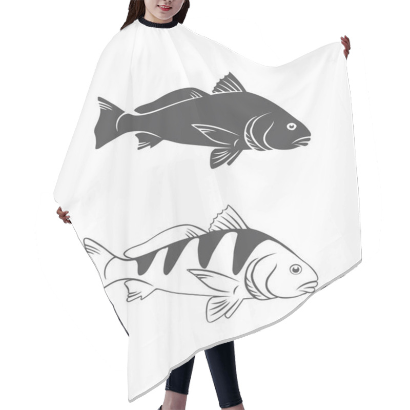 Personality  Bass Fish Drawing Hair Cutting Cape