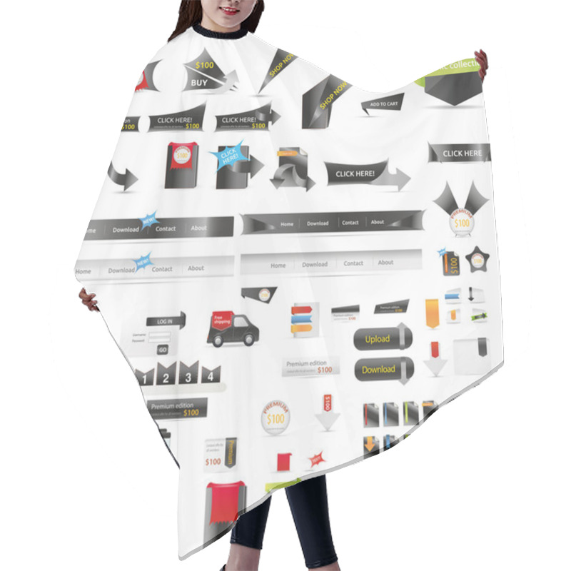 Personality  Designers Toolkit - Large Web Graphic Collection Hair Cutting Cape