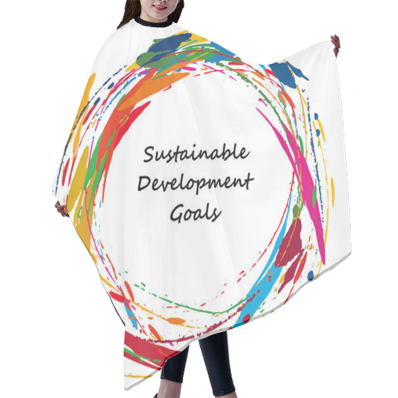 Personality   For Sustainable Development Goals Image CMYK Circle Frame 3 Hair Cutting Cape