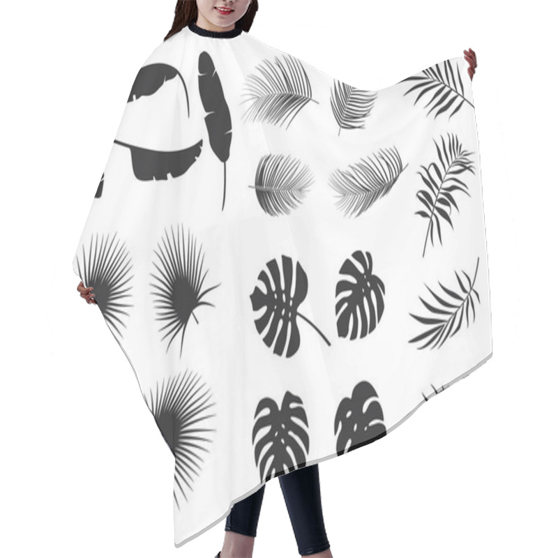 Personality  Set Of Tropical Leaves Plants On A White Background Hair Cutting Cape