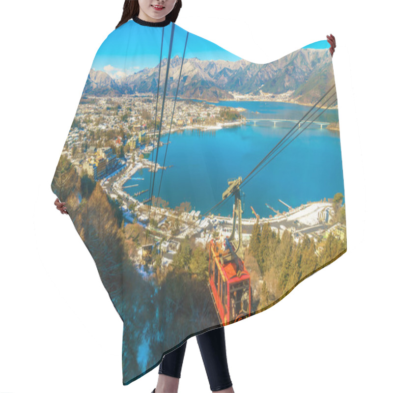 Personality  JAPAN - FEBRUARY 2, 2016: Kawaguchiko Lake From Kachi Ropeway Hair Cutting Cape