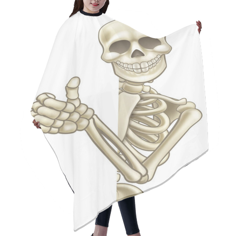 Personality  Thumbs Up Cartoon Skeleton Sign Hair Cutting Cape