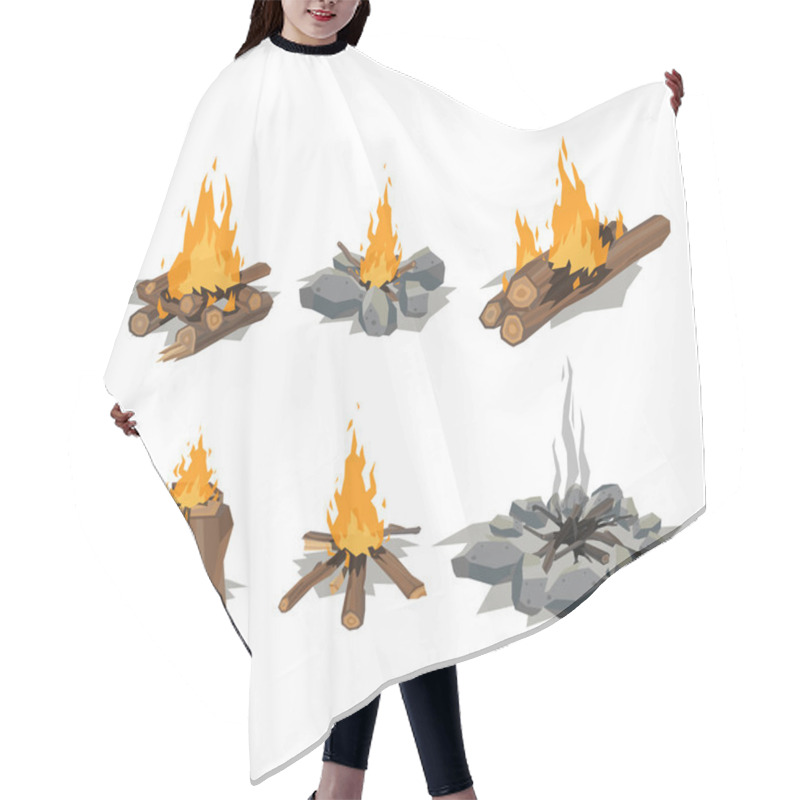 Personality  Bonfires Isolated Vector Illustration. Hair Cutting Cape