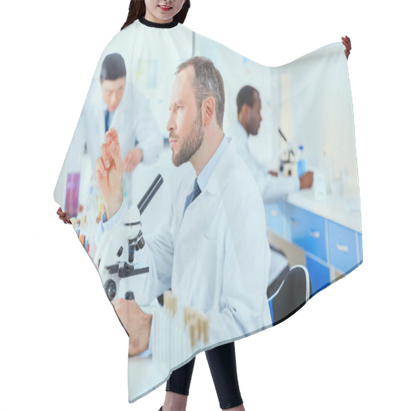 Personality  Doctors Working At Testing Laboratory Hair Cutting Cape