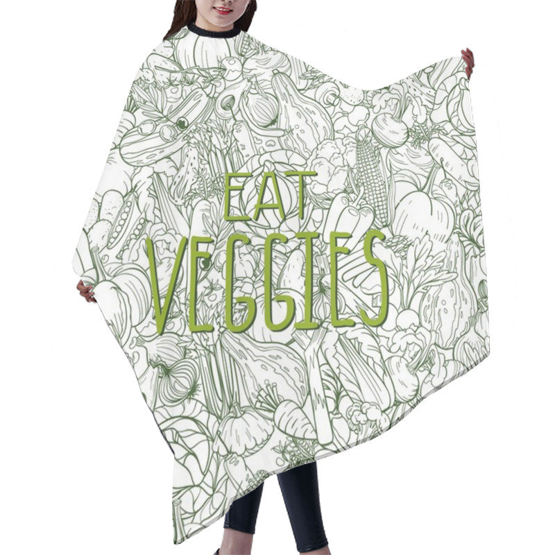 Personality  Different Vegetables Drawings Hair Cutting Cape