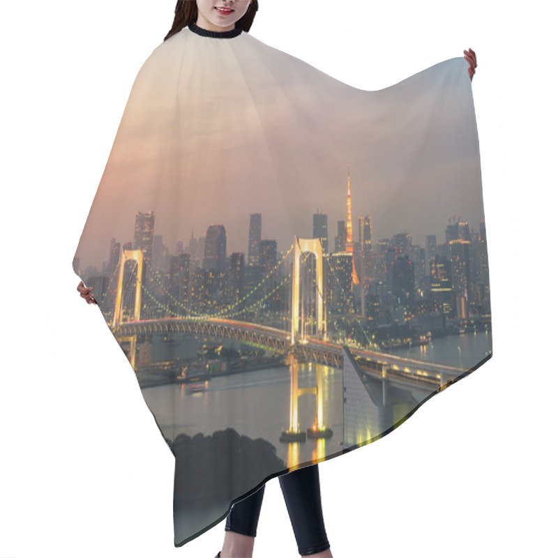 Personality  Tokyo Tower And Rainbow Bridge In Japan Hair Cutting Cape