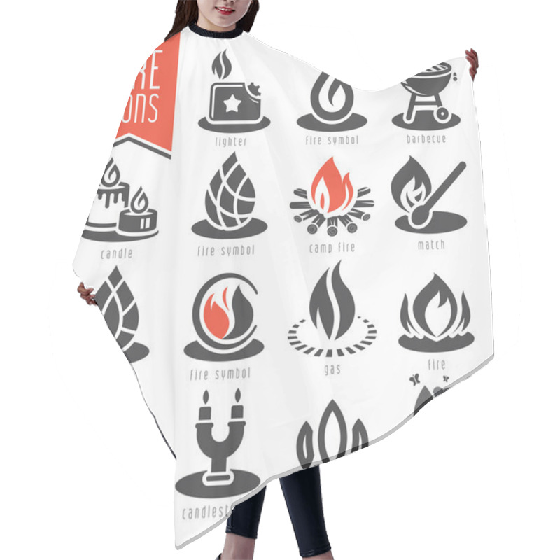 Personality  Fire Icon Set Hair Cutting Cape