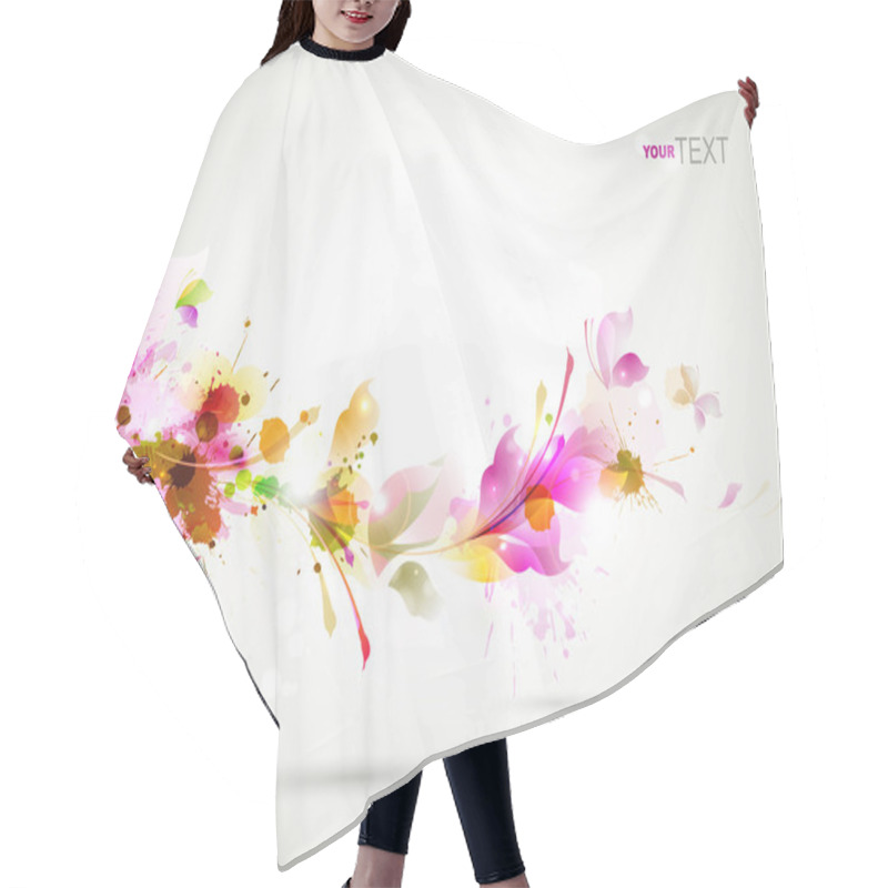 Personality  Abstract Background With Branch Of Floral Hair Cutting Cape