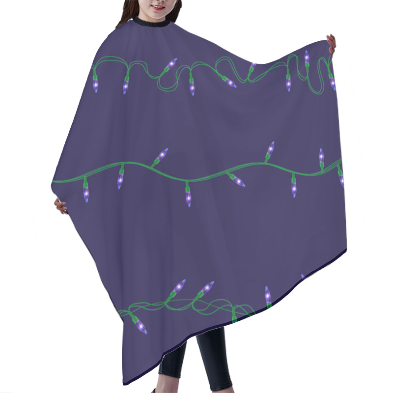 Personality  Set Of Blue Shining Garland Lights Hair Cutting Cape