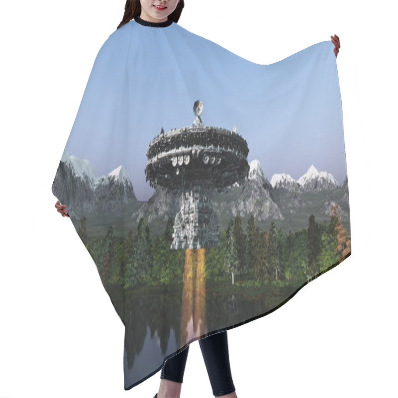 Personality  3D CG Rendering Of A Space Ship Hair Cutting Cape