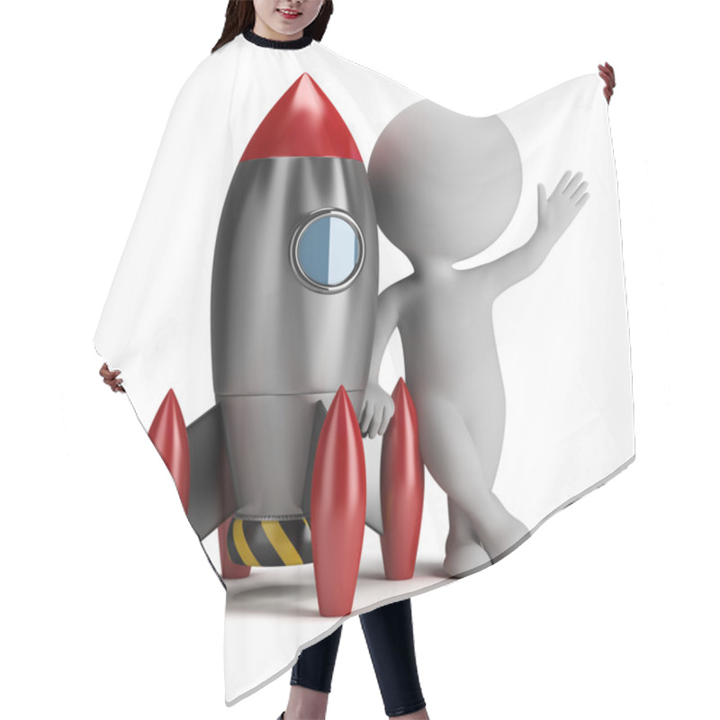 Personality  3d Small Next To Rocket Hair Cutting Cape