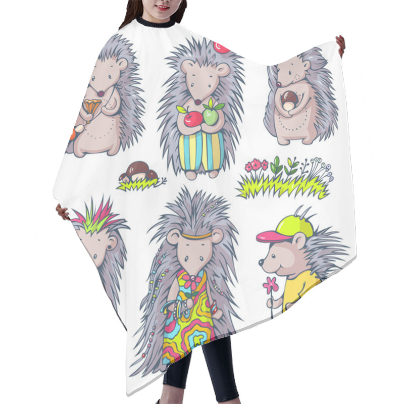 Personality  Cartoon Hedgehogs Isolated Hair Cutting Cape