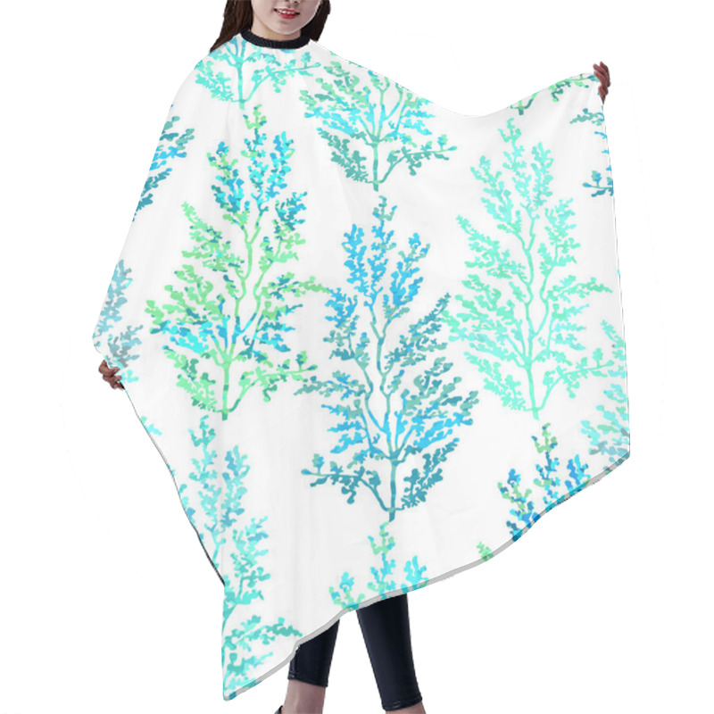 Personality  Seamless Pattern With Herbs, Plants And Flowers Hair Cutting Cape