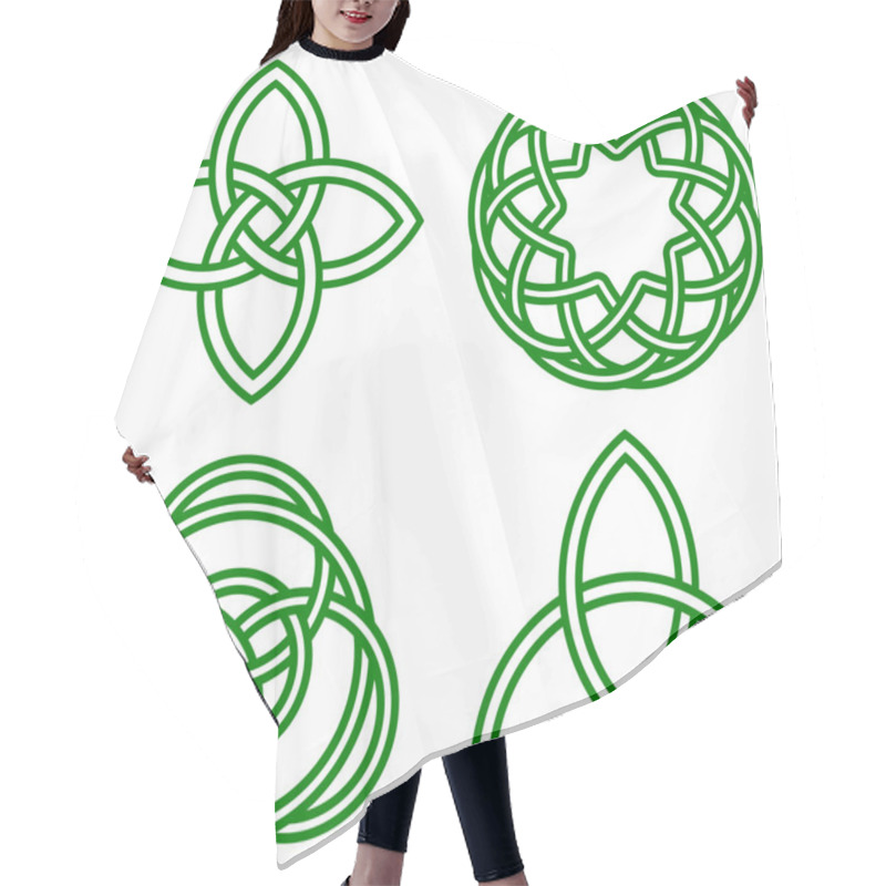 Personality  Celtic Knots Isolated On White Hair Cutting Cape