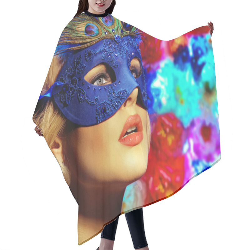 Personality  Carnival Picture Of A Woman Wearing The Mask Hair Cutting Cape