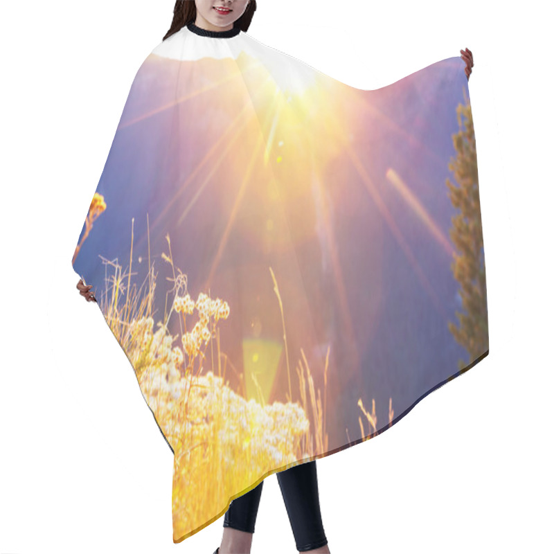 Personality  Rural Meadow Flowers Hair Cutting Cape