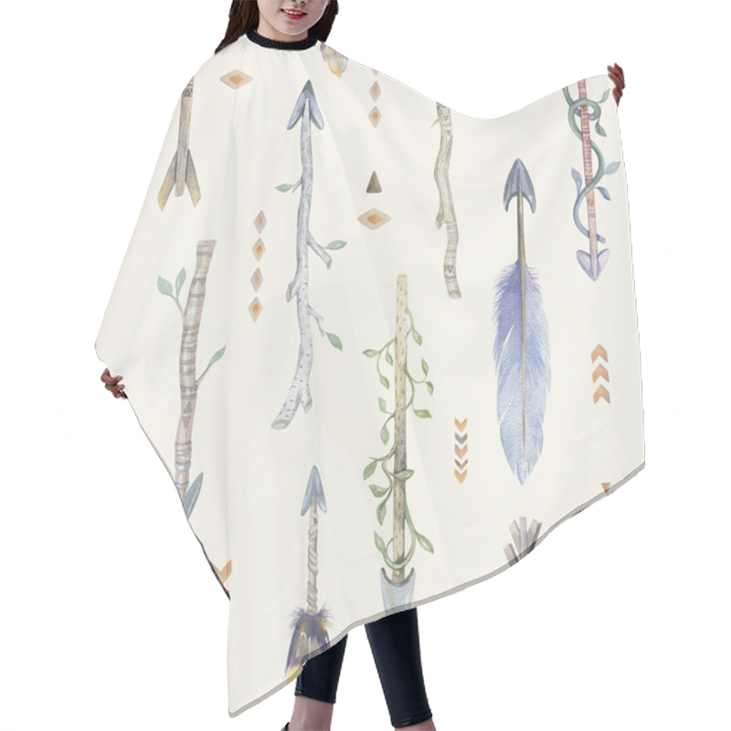 Personality  Seamless Pattern With Arrows Hair Cutting Cape