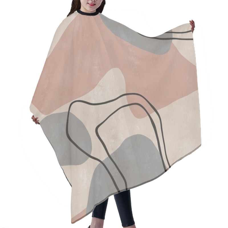 Personality  Seamless Organic Rounded Curvy Shapes Naive Design Hair Cutting Cape