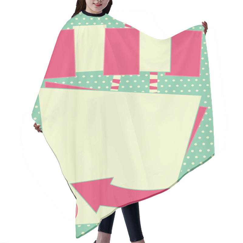 Personality  1950s Diner Style Background And Frame Hair Cutting Cape