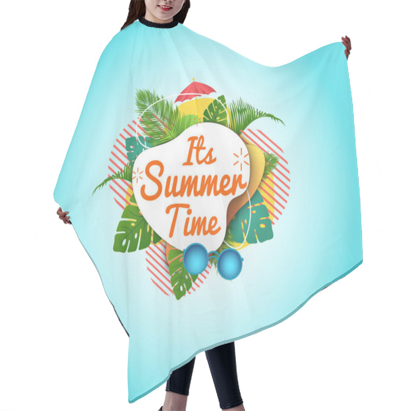 Personality  Its Summer Time Banner. Abstract Background. Hair Cutting Cape