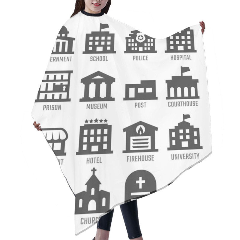 Personality  Government Buildings Icons Hair Cutting Cape