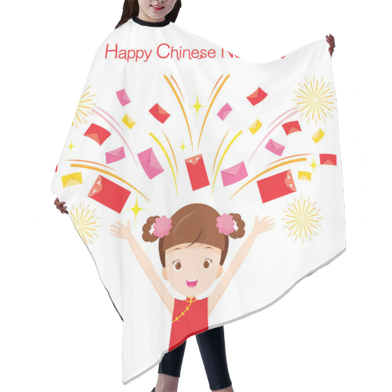 Personality  Happiness Girl With Envelope Flying Hair Cutting Cape