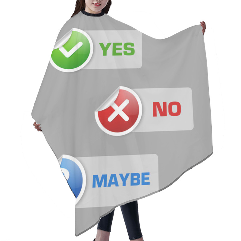 Personality  Yes, No, Maybe Stickers Hair Cutting Cape