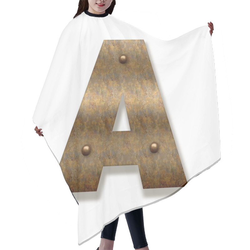 Personality  Rusty Metal Letter A. Alphabet Isolated On White Background Hair Cutting Cape