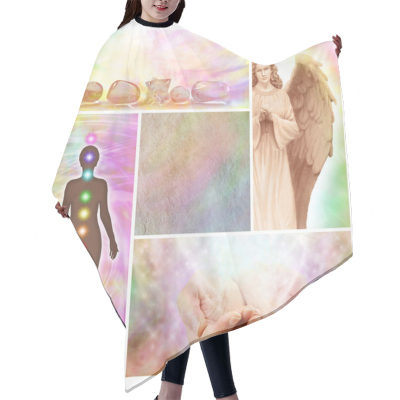 Personality  Holistic Collage With Blank Middle Section Hair Cutting Cape