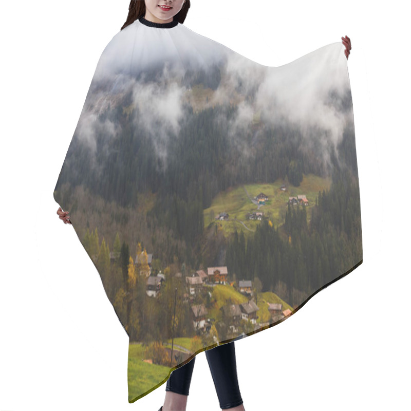 Personality  Cloudy Landscape In High Snowy Mountains Hair Cutting Cape