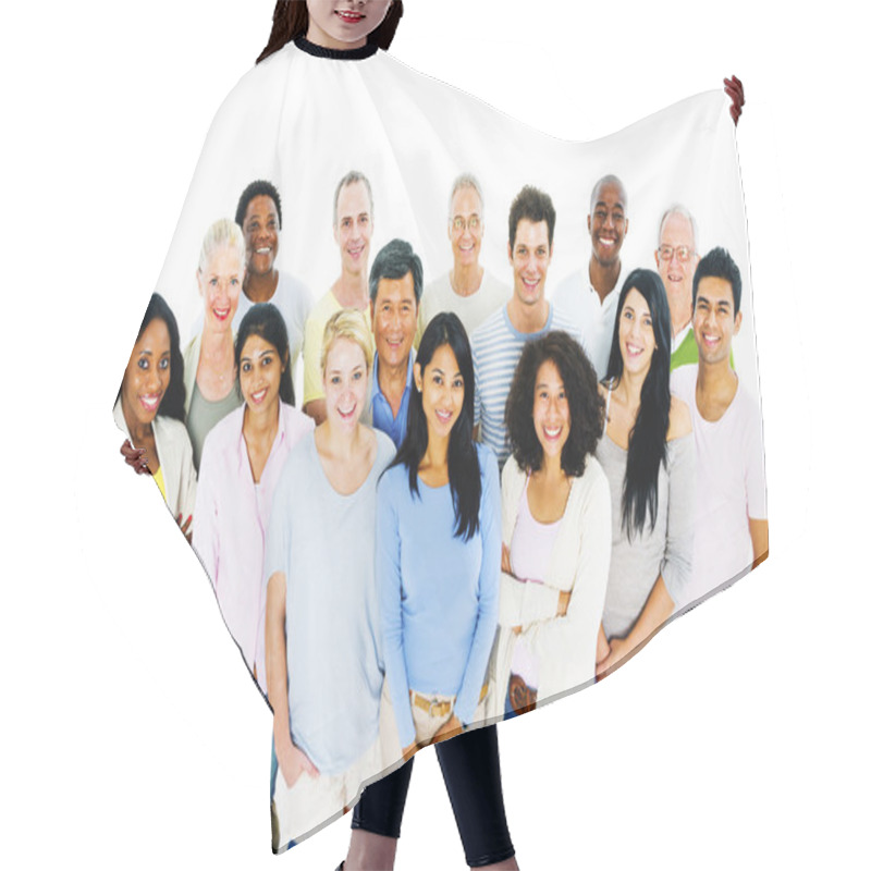 Personality  Group Of Diversity People Standing Together   Hair Cutting Cape