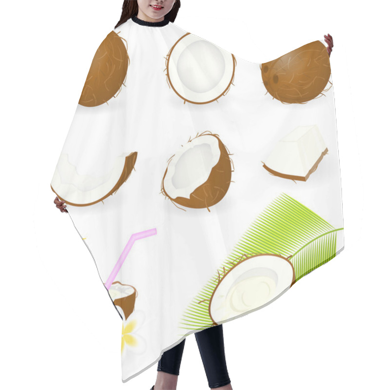 Personality  Icon Set Coconut Hair Cutting Cape