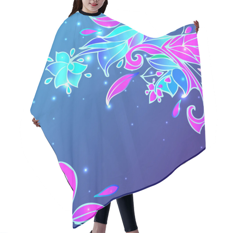 Personality  Blue Flower Background Hair Cutting Cape