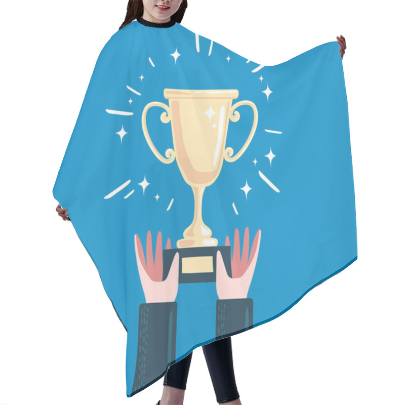 Personality  Trophy Cup, Award, Vector Icon In Flat Style Hair Cutting Cape