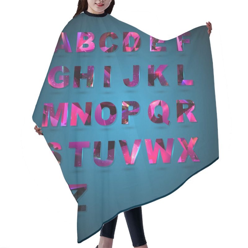 Personality  Abstract Alphabet On Blue Background Hair Cutting Cape