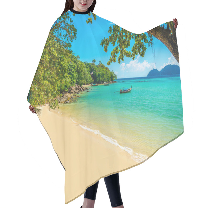 Personality  Fabulous Beach With Exotic Plants And White Sand Hair Cutting Cape