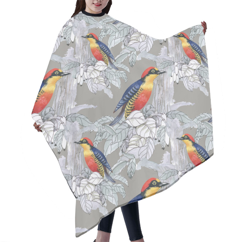 Personality  Exotic Birds Background Hair Cutting Cape