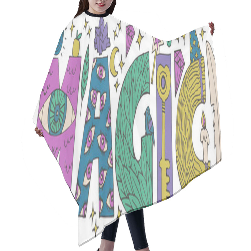 Personality  Doodle Magic Lettering Hair Cutting Cape